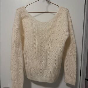 Elegant Cream Cable Knit Sweater